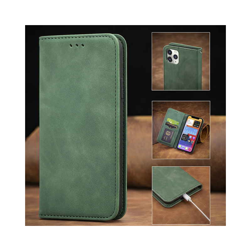 IssAcc bőrtok könyv Apple iPhone 7 Plus készülékhez zöld, PN: 887845288812