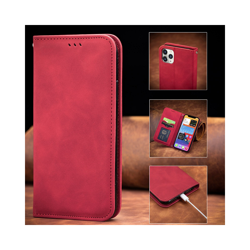 IssAccc bőrtokos könyv Apple iPhone 7 Plus készülékhez piros, PN: 887845359