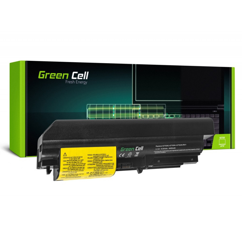 Zöld cellás akkumulátor Lenovo ThinkPad R61 T61p R61i R61e R400 T61 T400 / 11,1V 4400mAh