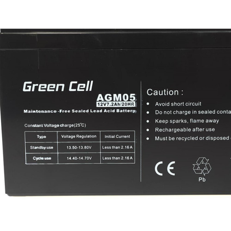 Akkumulátor AGM Green Cell 12V 7.2Ah