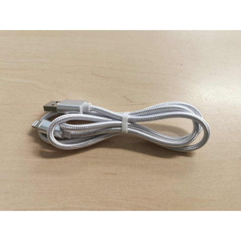 Lightning cable 1m braided white