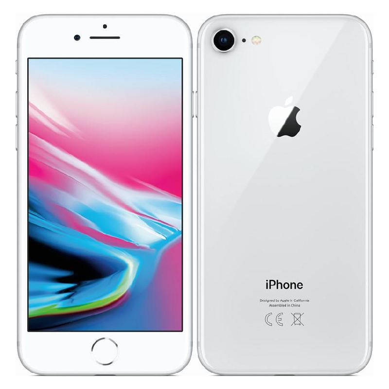 Apple iPhone 8 64GB Ezüst, A osztály, használt, garancia 12 hónap, áfa nem vonható le